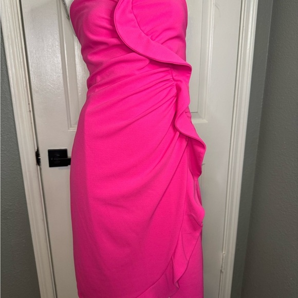 Alexia Admor Strapless Ruffle Hot Pink /M.  #124 - Picture 2 of 14